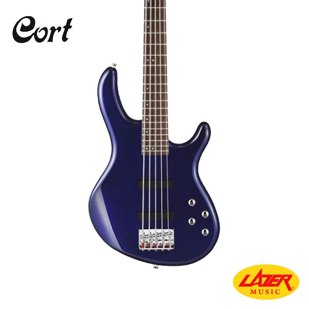 Cort Action Bass V Plus Bass Guitar (Blue)